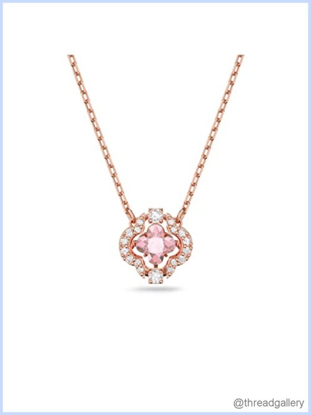 Swarovski Una Clover Pendant Necklace Rose-Gold Tone Plated Chain